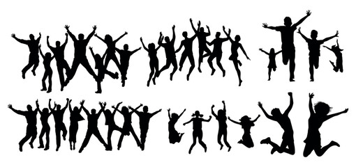 Excited People Silhouettes