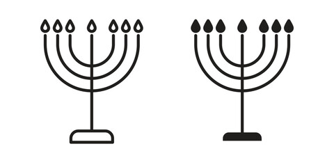 Menorah icon vector editable. black vectors set