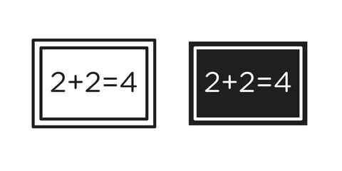 Math class icon vector editable. black vectors set