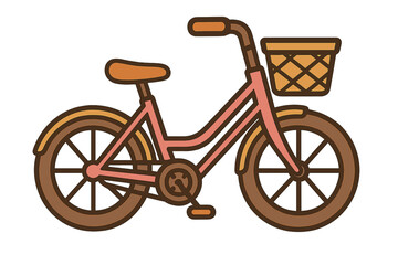 Fototapeta premium Vector illustration of a bicycle equipped with a basket for transporting turkeys