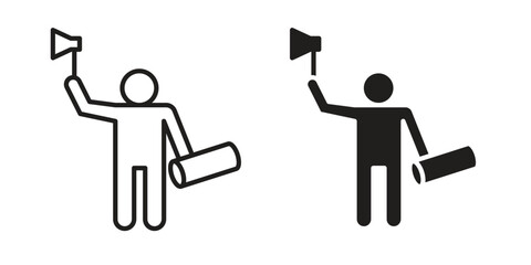 Lumberjack icon vector editable. black vectors set