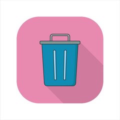 Illustration of a trash bin icon. icon related to design elements. suitable for web site, app, user interfaces,element, printable etc. flat icon style. simple vector design editable