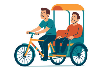 Fototapeta premium Vector illustration graphic of a Becak, suitable for templates and design resources