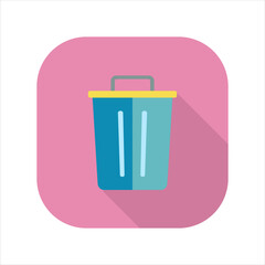 Illustration of a trash bin icon. icon related to design elements. suitable for web site, app, user interfaces,element, printable etc. flat icon style. simple vector design editable