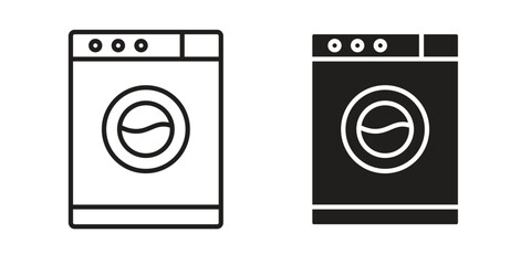 Laundry zone icon vector editable. black vectors set