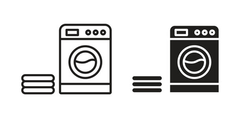 Laundry icon vector editable. black vectors set