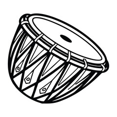 traditional drum simple black illustration