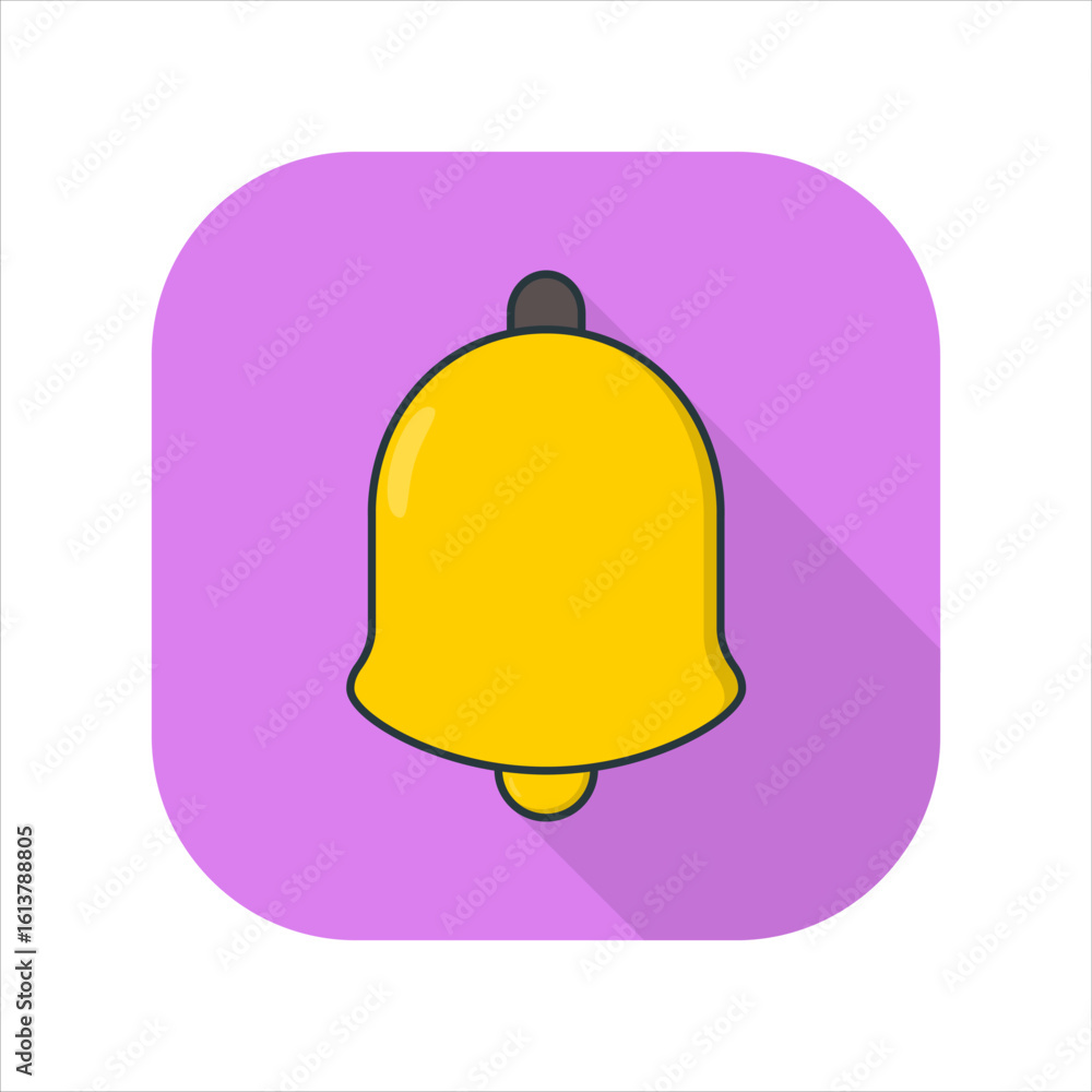 Poster illustration of a notification bell icon. icon related to design elements. suitable for web site, ap