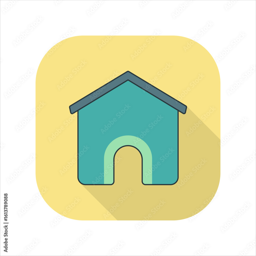 Poster illustration of a home icon. icon related to design elements. suitable for web site, app, user inter