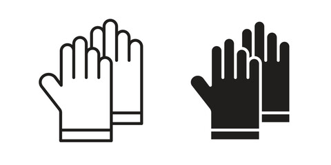 Gloves icon vector editable. black vectors set