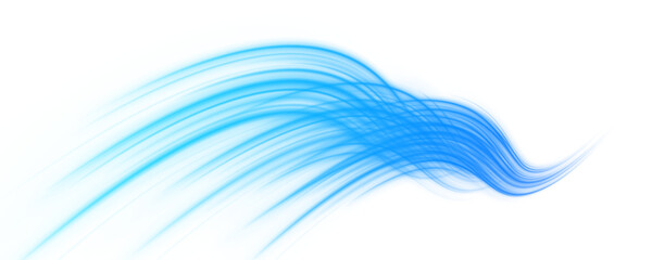 Light waves twirl and blow in flowing liquid motion with cool blue sprays. Neon glow and dynamic streaks blend with abstract curves and sparkling effects, creating fast and modern energy visuals. © FlammaChe