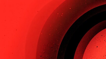 Crimson arcs with scattered dark particles black abstract