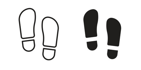 Footprint icon vector editable. black vectors set
