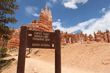 Bryce Canyon trail sign 