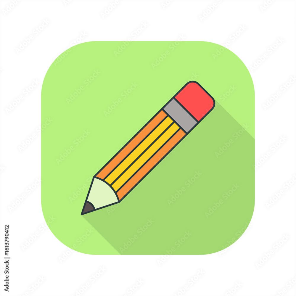 Poster illustration of a pencil icon. icon related to design elements. suitable for web site, app, user int