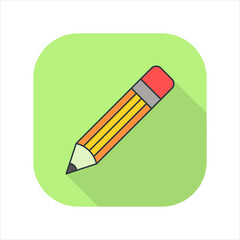 Illustration of a pencil icon. icon related to design elements. suitable for web site, app, user interfaces,element, printable etc. flat icon style. simple vector design editable