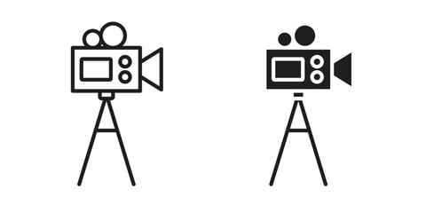 Film making icon vector editable. black vectors set