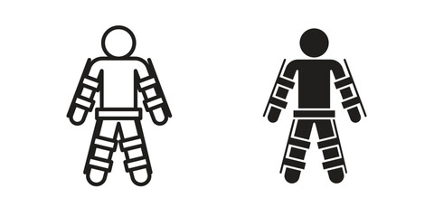 Exoskeleton icon vector editable. black vectors set