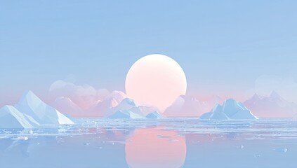 Pastel ice landscape at sunrise