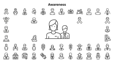 Solid Black Awareness Icons: Alertness, Information, and Understanding Symbols
