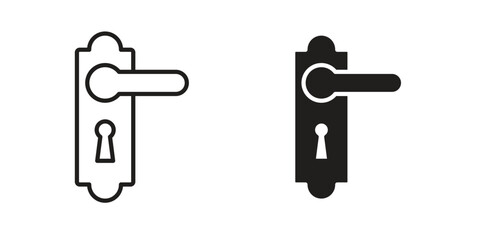 Doorknob icon vector editable. black vectors set