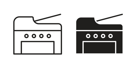 Copy Machine icon vector editable. black vectors set