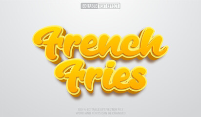 Editable 3d text style effect - Potato French Fries text effect Template