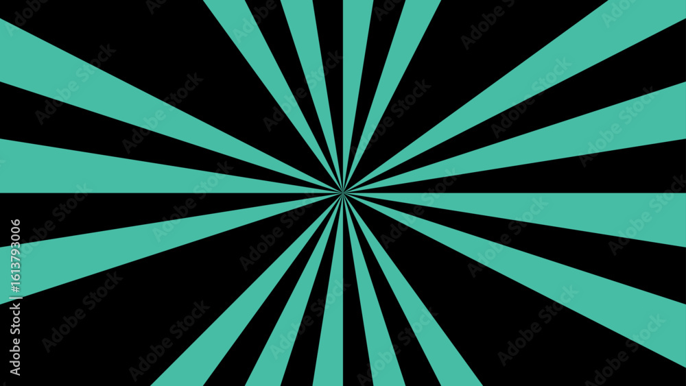 Aufkleber abstract bold radial burst design with teal and black triangular rays. starburst or explosion-like o