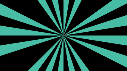 Abstract bold radial burst design with teal and black triangular rays. Starburst or explosion-like optical effect with dramatic, graphic, and modern appearance. Visuals, tech posters, energetic backgr