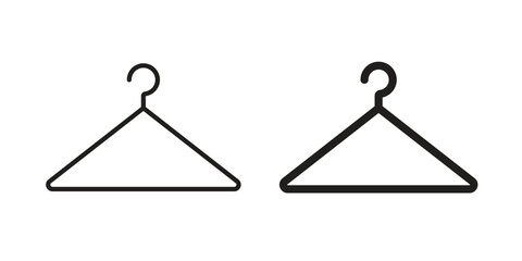 Clothes hanger icon vector editable. black vectors set