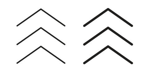 Chevrons icon vector editable. black vectors set