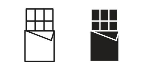 Chocolate icon vector editable. black vectors set
