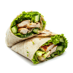 Grilled Chicken Wrap with Fresh Lettuce and Cucumber