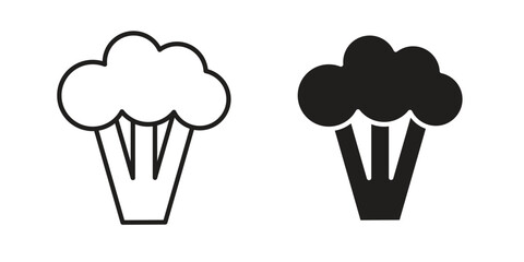 Cauliflower icon vector editable. black vectors set
