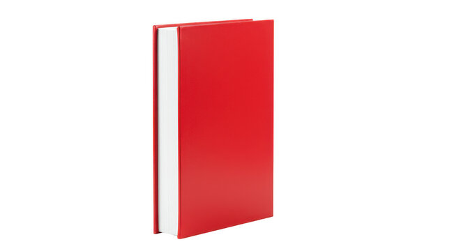 Red hardcover book isolated on transparent background