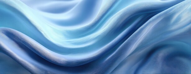 Light blue silk fabric drapes in soft folds