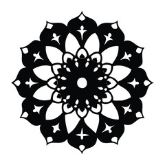 Intricate black mandala ornament