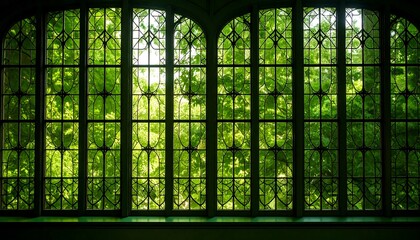 Stained glass window view
