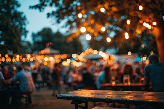 Evening outdoor festival scene - Powered by Adobe