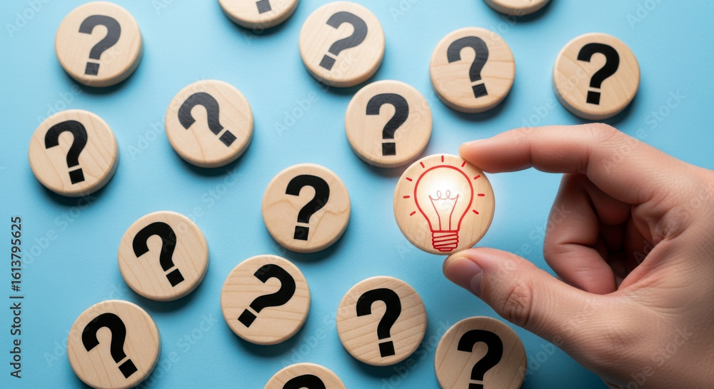 Poster ideas question mark solution concept innovation creativity problem solving brainstorming thinking ha