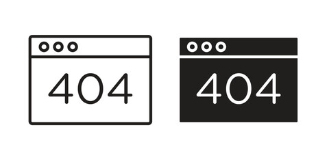 404 Error icon vector editable. black vectors set