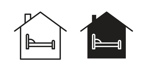 Accommodation icon vector editable. black vectors set
