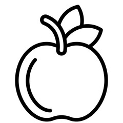 Apple icon, Black And White Outline Icon Vector.