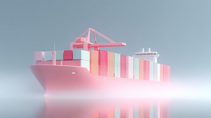 An ocean freighter fully loaded with colorful containers docked at a port