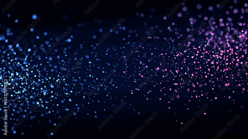 Poster abstract colorful particles on dark background