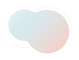 水色とピンクのグラデーションのシンプルで抽象的な液体シェイプと線 - おしゃれな背景や装飾 - Blob