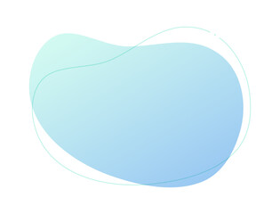 水色グラデーションのシンプルで抽象的な液体シェイプと線 - おしゃれな背景や装飾の素材 - Blob