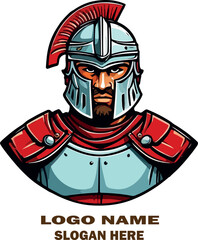 Gladiador logo vector white background .