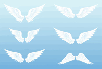 White Angel Wings with Transparent Background, Elegant Design Element for Branding