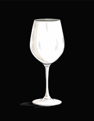 White Wine Glass with Transparent Background, Minimalist Graphic for Branding